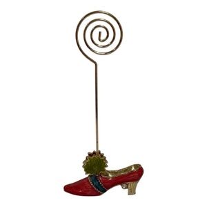 Nicole Miller New York Red Shoe Photo / Memo Holder Desk Accessory